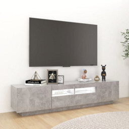 Berkfield Tv Cabinet With Led Lights Concrete Grey 180X35X40 Cm - thumbnail 5
