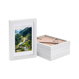 "Nicola Spring Photo Frames With 4"" X 6"" Mount - 5"" X 7"" - White/white - Pack Of 5" - thumbnail 1