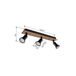 Luminosa Lighting Luminosa Drew Ceiling Spotlight Bar Dark Brown 3X Gu10 - thumbnail 8