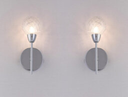 Harper Living Pack Of 2 Bolla Wall Lights, Polished Chrome, On And Off Switch, Bulbs Not Included - thumbnail 1