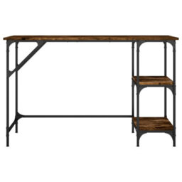 Berkfield Desk Smoked Oak 120X50X75 Cm Metal And Engineered Wood - thumbnail 5