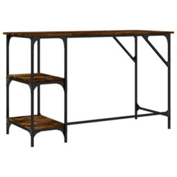 Berkfield Desk Smoked Oak 120X50X75 Cm Metal And Engineered Wood - thumbnail 7