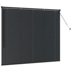 Berkfield Window Blind With Curtains Manual Black Aluminium - thumbnail 5