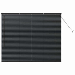 Berkfield Window Blind With Curtains Manual Black Aluminium - thumbnail 2