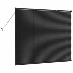 Berkfield Window Blind With Curtains Manual Black Aluminium - thumbnail 7