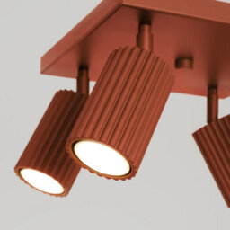 Luminosa Lighting Luminosa Karbon Minimalist Ceiling Spotlight Cluster 4 Light Red Ochre - thumbnail 5