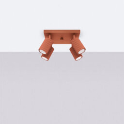 Luminosa Lighting Luminosa Karbon Minimalist Ceiling Spotlight Cluster 4 Light Red Ochre - thumbnail 2
