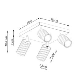 Luminosa Lighting Luminosa Karbon Minimalist Ceiling Spotlight Cluster 4 Light Red Ochre - thumbnail 7