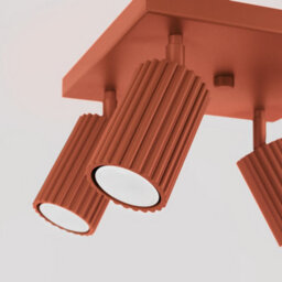 Luminosa Lighting Luminosa Karbon Minimalist Ceiling Spotlight Cluster 4 Light Red Ochre - thumbnail 4
