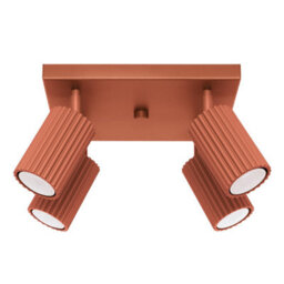 Luminosa Lighting Luminosa Karbon Minimalist Ceiling Spotlight Cluster 4 Light Red Ochre - thumbnail 1