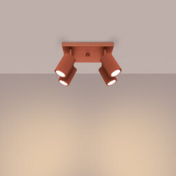 Luminosa Lighting Luminosa Karbon Minimalist Ceiling Spotlight Cluster 4 Light Red Ochre - thumbnail 3