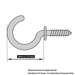 Cup Hooks, Shouldered 38mm (1.1/2 Inch) White Plastic Coated Pack Of 100 - thumbnail 2