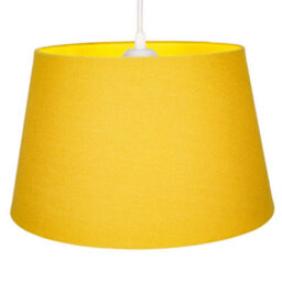 Happy Homewares Traditional 30Cm Mustard Ochre Linen Fabric Drum Table/pendant Shade 60W Maximum - thumbnail 2
