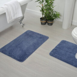 Allure Bath Fashions Luxury Microfibre Bath Mat Non-Slip - Mid Blue - thumbnail 4