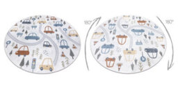RugsX Carpet Bono 8436 Circle Cars, Street Cream / Light Grey  Circle 140 Cm - thumbnail 2