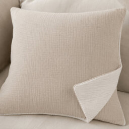 Where Saints Go Ltd Natural Stone Muslin Cotton Square Pillowcases Pack Of 2 60 X 60Cm - thumbnail 9