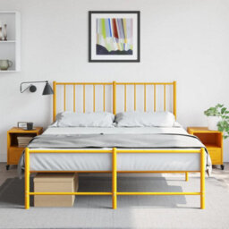 Berkfield Bedside Cabinets 2 Pcs Mustard Yellow 36X39X43.5 Cm Steel - thumbnail 3