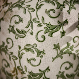 Dibor Set Of 2 Vintage Luxury Irina Green Botanical Flower Urn Vase - thumbnail 3