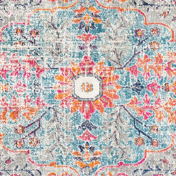 Livabliss Harput-Vintage Blue Orange Yellow Grey Traditional Boho Living Dining Bedroom Rug 160 X 220 Cm Easy Care, Non Shedding - thumbnail 7
