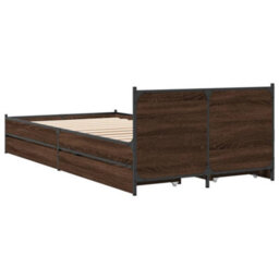 Berkfield Bed Frame With Drawers Without Mattress Brown Oak 75X190 Cm Small Single - thumbnail 6