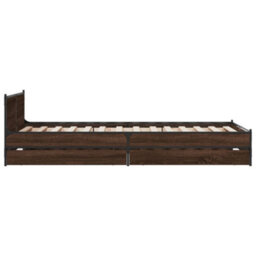 Berkfield Bed Frame With Drawers Without Mattress Brown Oak 75X190 Cm Small Single - thumbnail 5