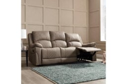 Home Detail Darius 3 Seater Recliner Sofa, Light Brown Air Leather - thumbnail 2