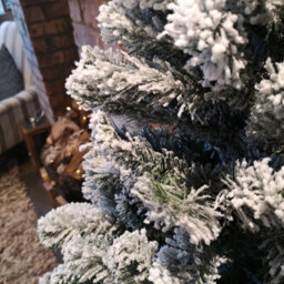 Samuel Alexander Kaemingk 6Ft (180Cm) Flocked Snowy Imperial Pine Hinged Christmas Trees - thumbnail 2