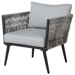 Beliani Garden Lounge Set With Table 4 Seater Preveza Pe Rattan Grey - thumbnail 4