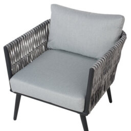 Beliani Garden Lounge Set With Table 4 Seater Preveza Pe Rattan Grey - thumbnail 6