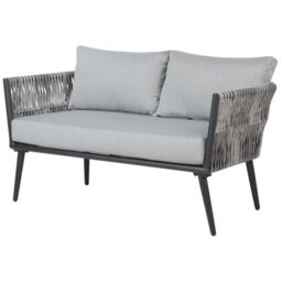 Beliani Garden Lounge Set With Table 4 Seater Preveza Pe Rattan Grey - thumbnail 7