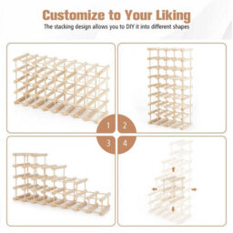 Wooden 36 Bottle Wine Rack Freestanding Wine Holder Modular Wine Storage Shelf - thumbnail 3