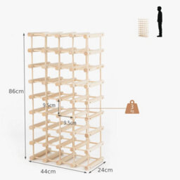 Wooden 36 Bottle Wine Rack Freestanding Wine Holder Modular Wine Storage Shelf - thumbnail 2