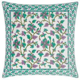 Paoletti Mentera Floral Cotton Velvet Cushion Cover - thumbnail 1