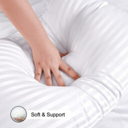 Ameha Stripe Filled Pillow Dream Sleep Premier Hotel Quality Hypoallergenic Bed Pillows Anti Allergy Soft Quilted Pillow 2 Pair - thumbnail 3