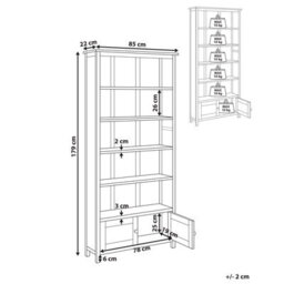 Beliani Bookcase Salton Sassafras Wood 179 Cm Brown - thumbnail 3