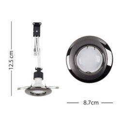 Valuelights Downlight Fixed Black Chrome Ceiling Light Fitting 6 Pack - thumbnail 6