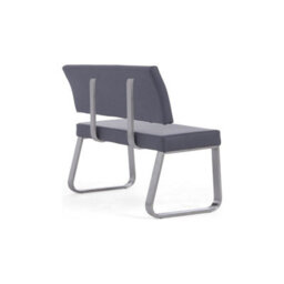 Furniture 48 Alvin Small Grey Faux Leather Bench With Back - thumbnail 3
