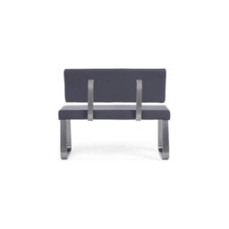 Furniture 48 Alvin Small Grey Faux Leather Bench With Back - thumbnail 4