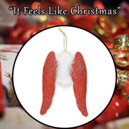 Christmas Tree Decoration Hanging Angel With Glitter And Fur X Red - thumbnail 7