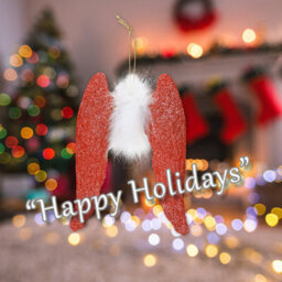 Christmas Tree Decoration Hanging Angel With Glitter And Fur X Red - thumbnail 4