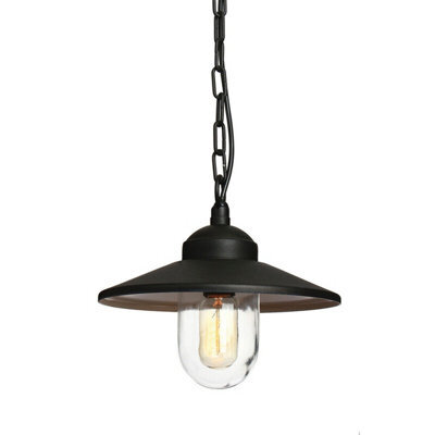 Stylish Outdoor Ip44 Black Led Chain Lantern With E27 Socket
