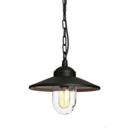 Stylish Outdoor Ip44 Black Led Chain Lantern With E27 Socket