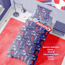 K Collection Its Coming Home Iconic Panel Duvet Set Multicoloured (Single) - thumbnail 3