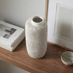 Blanc Abstract Pattern Decorative Vase - thumbnail 2