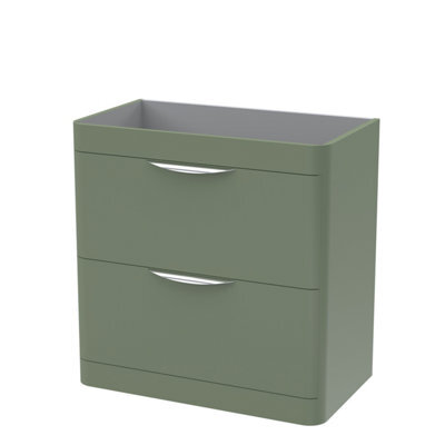 Hudson Reed Components Floor Standing 2 Drawer Unit, 800mm-Satin Green - image 1