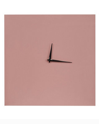 Wyld And Coco Pink Iron Frame Wall Clock 40 X 40 Cm - Minimalist Square Design - image 1
