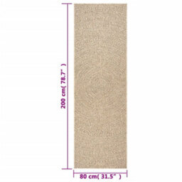 Berkfield Rug Zizur 80X200 Cm Jute Look Indoor And Outdoor - thumbnail 8
