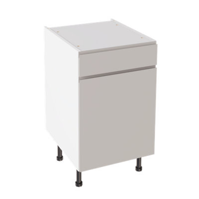 Kitchen Kit Drawerline Base Cabinet 500mm J-Pull - Gloss Light Grey - image 1