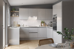 Kitchen Kit Drawerline Base Cabinet 500mm J-Pull - Gloss Light Grey - thumbnail 2