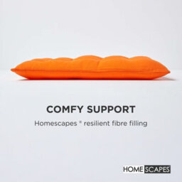 Homescapes Orange Seat Pads 100% Cotton Chair Cushions 40X40 Cm, Set Of 6 Plain Chair Pads For Dining, Kitchen Or Garden Outdoor - thumbnail 4